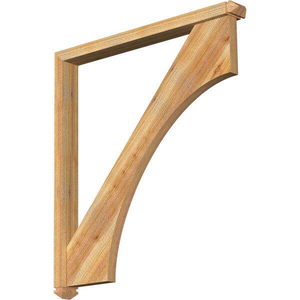 Ekena Millwork Westlake Arts and Crafts Rough Sawn Bracket w/ Offset Brace, Western Red Cedar, 4"W x 40"D x 44"H BKT0402X40X44WTL03RWR - main